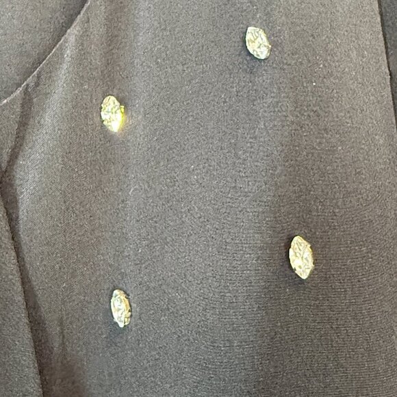 Black Silk Dress Mini Rhinestone Cocktail Party Sleeveless Medium - Picture 8 of 13